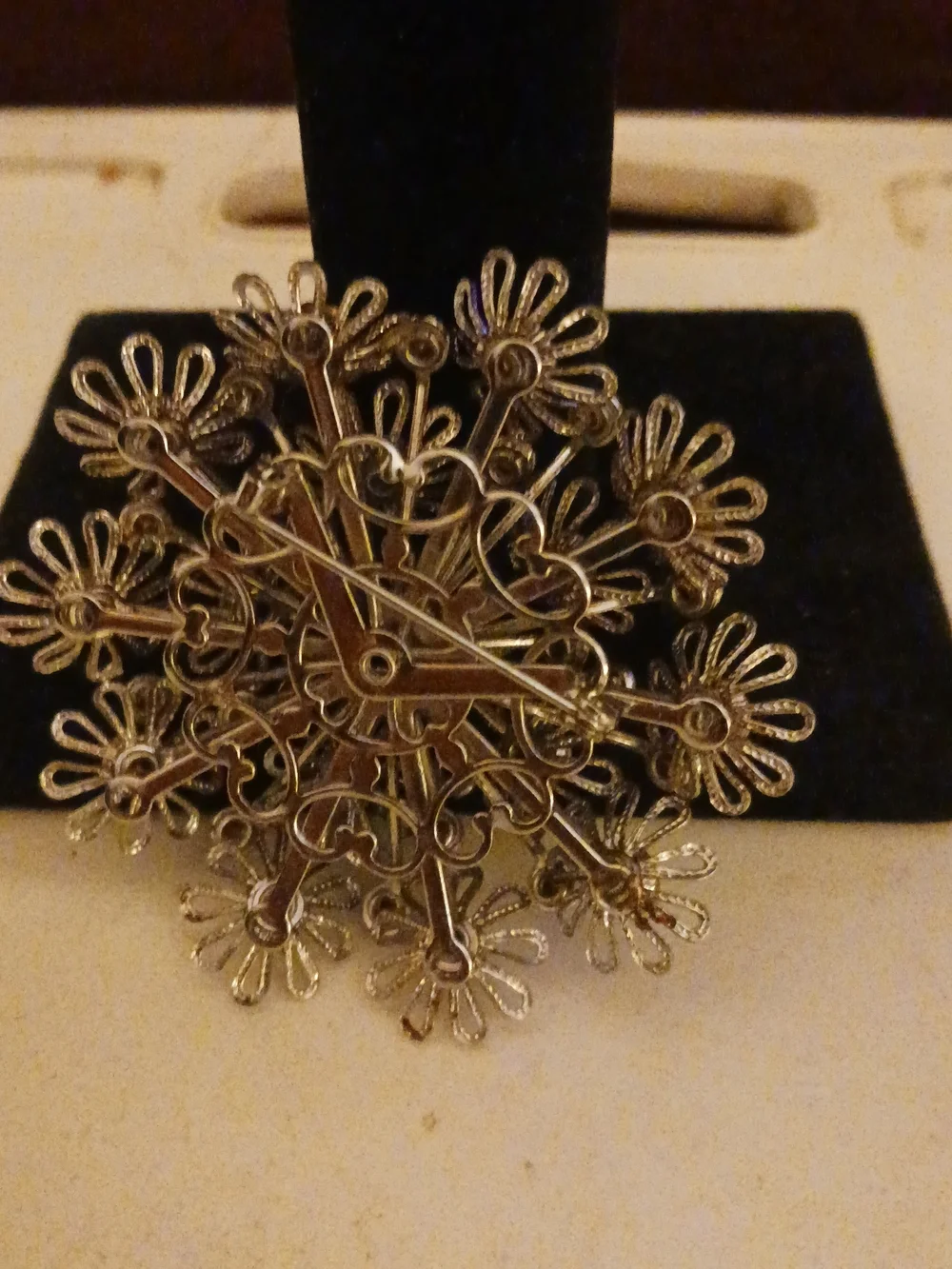 Gold-Tone Floral Cluster Brooch with Emerald Green Stones